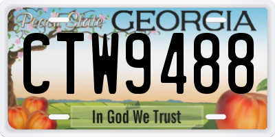 GA license plate CTW9488