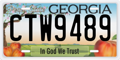 GA license plate CTW9489