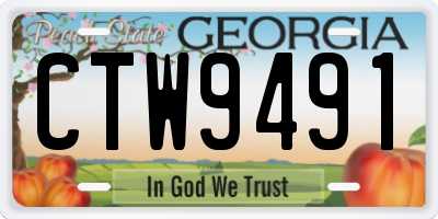 GA license plate CTW9491