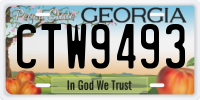 GA license plate CTW9493