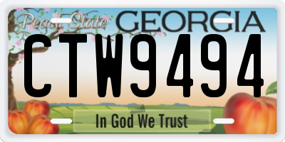 GA license plate CTW9494