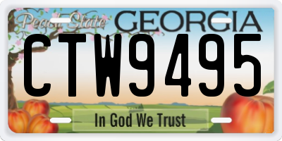 GA license plate CTW9495
