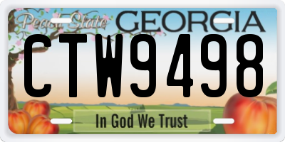 GA license plate CTW9498