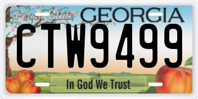 GA license plate CTW9499