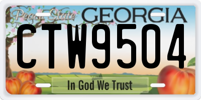GA license plate CTW9504