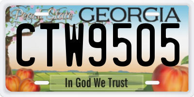 GA license plate CTW9505