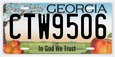 GA license plate CTW9506