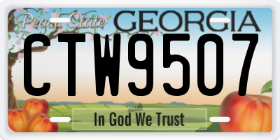 GA license plate CTW9507