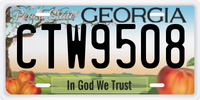 GA license plate CTW9508