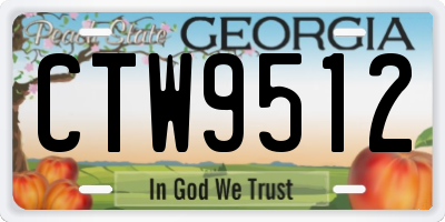 GA license plate CTW9512