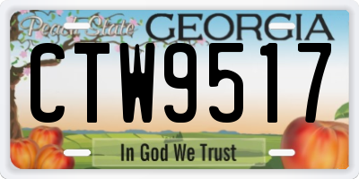 GA license plate CTW9517