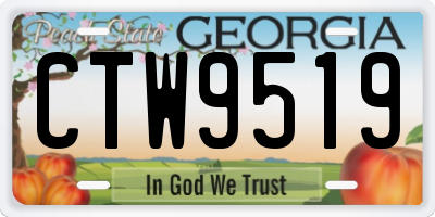 GA license plate CTW9519