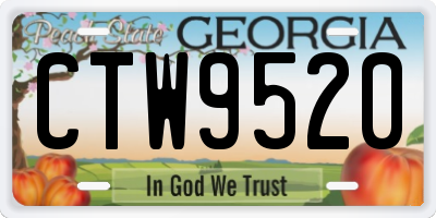 GA license plate CTW9520