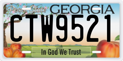 GA license plate CTW9521