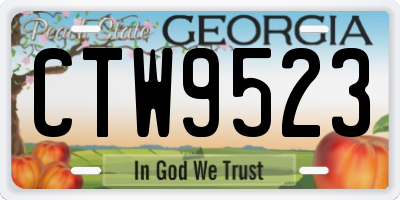 GA license plate CTW9523