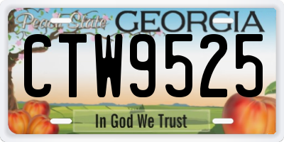 GA license plate CTW9525