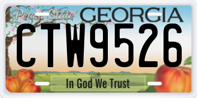 GA license plate CTW9526