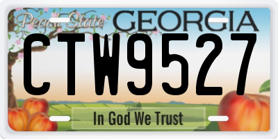 GA license plate CTW9527