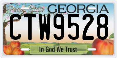 GA license plate CTW9528