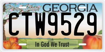 GA license plate CTW9529