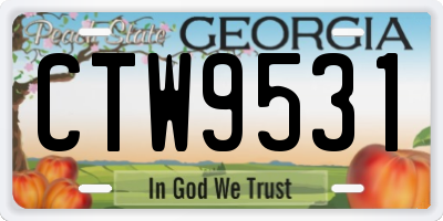 GA license plate CTW9531