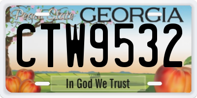 GA license plate CTW9532