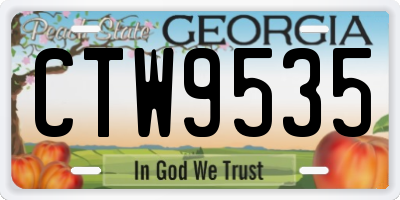 GA license plate CTW9535