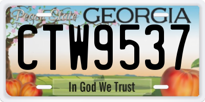 GA license plate CTW9537