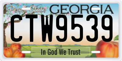 GA license plate CTW9539