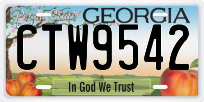 GA license plate CTW9542
