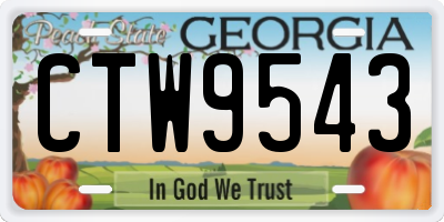 GA license plate CTW9543