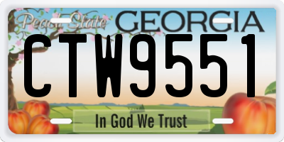 GA license plate CTW9551
