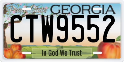GA license plate CTW9552