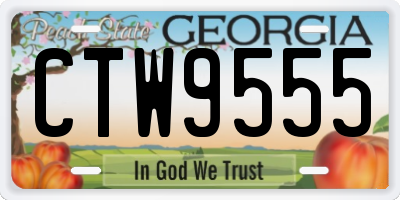 GA license plate CTW9555