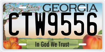 GA license plate CTW9556