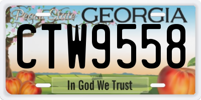 GA license plate CTW9558
