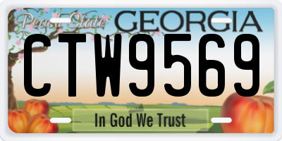 GA license plate CTW9569