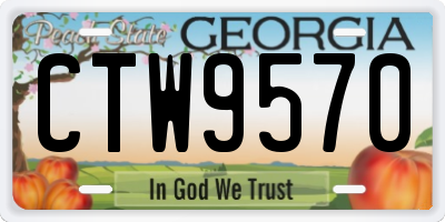 GA license plate CTW9570