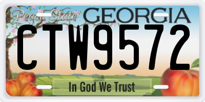 GA license plate CTW9572