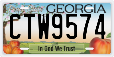GA license plate CTW9574