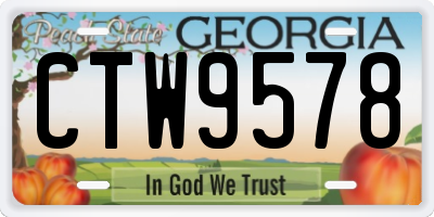 GA license plate CTW9578