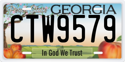 GA license plate CTW9579
