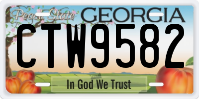GA license plate CTW9582