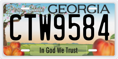 GA license plate CTW9584