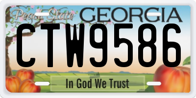 GA license plate CTW9586