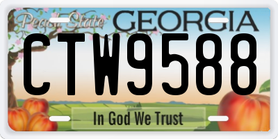 GA license plate CTW9588
