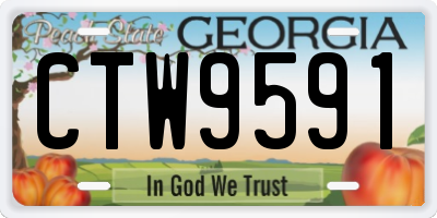 GA license plate CTW9591