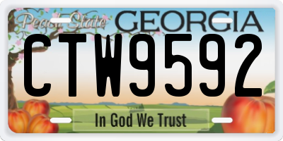 GA license plate CTW9592