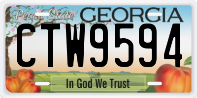 GA license plate CTW9594