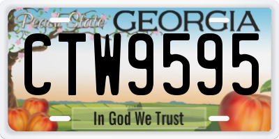 GA license plate CTW9595